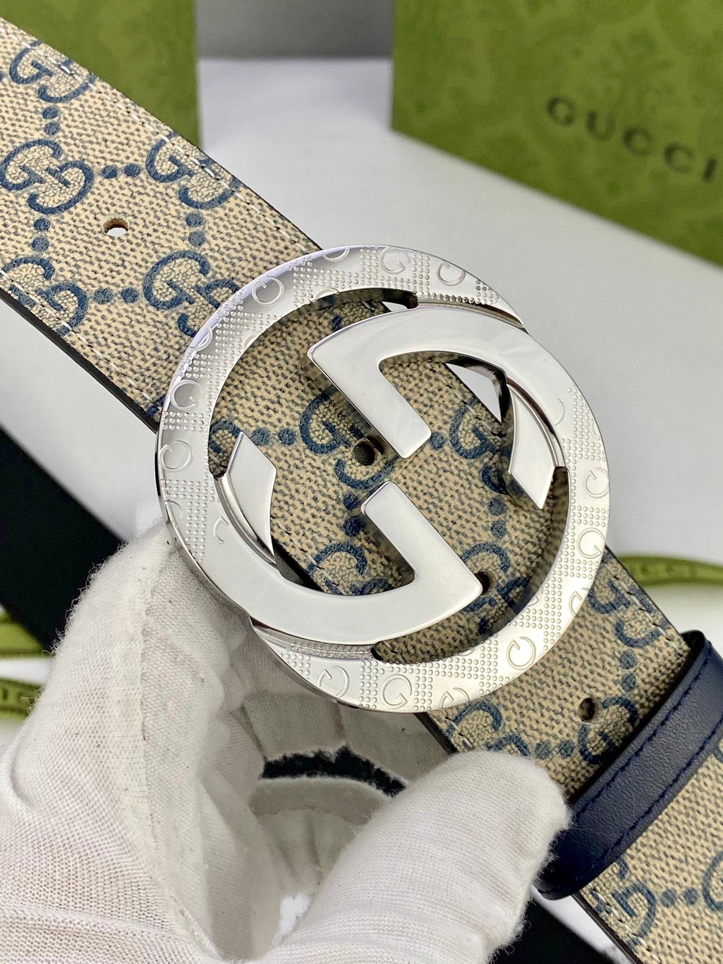 Gucci Classic Men's Belt — Gold Buckle & Silver Buckle