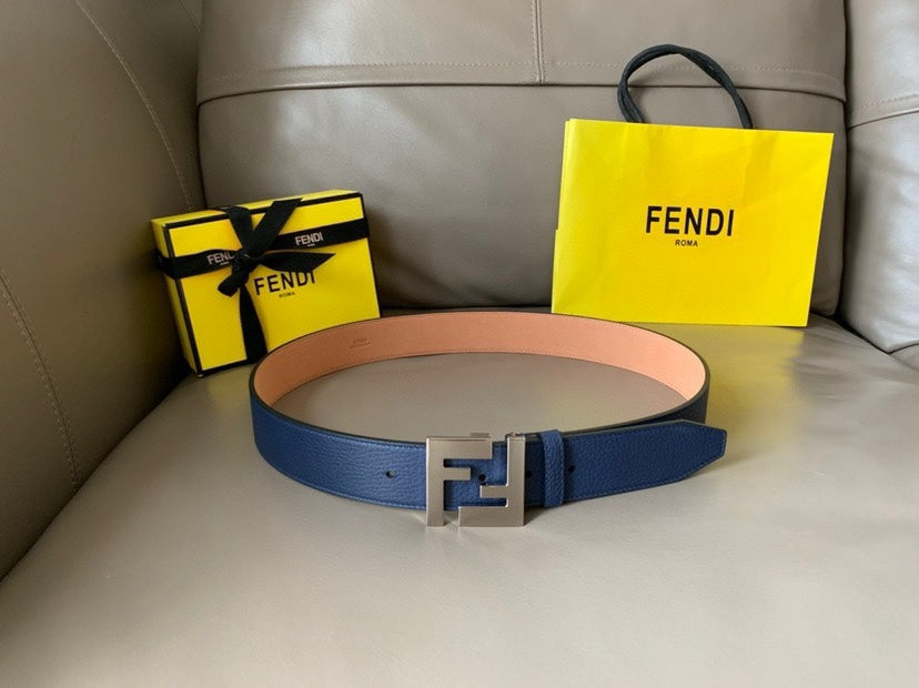 Fendi Men's Leather Belt Buckle Classic Dress Waist Belt for Jeans Trousers Coat Casual Formal