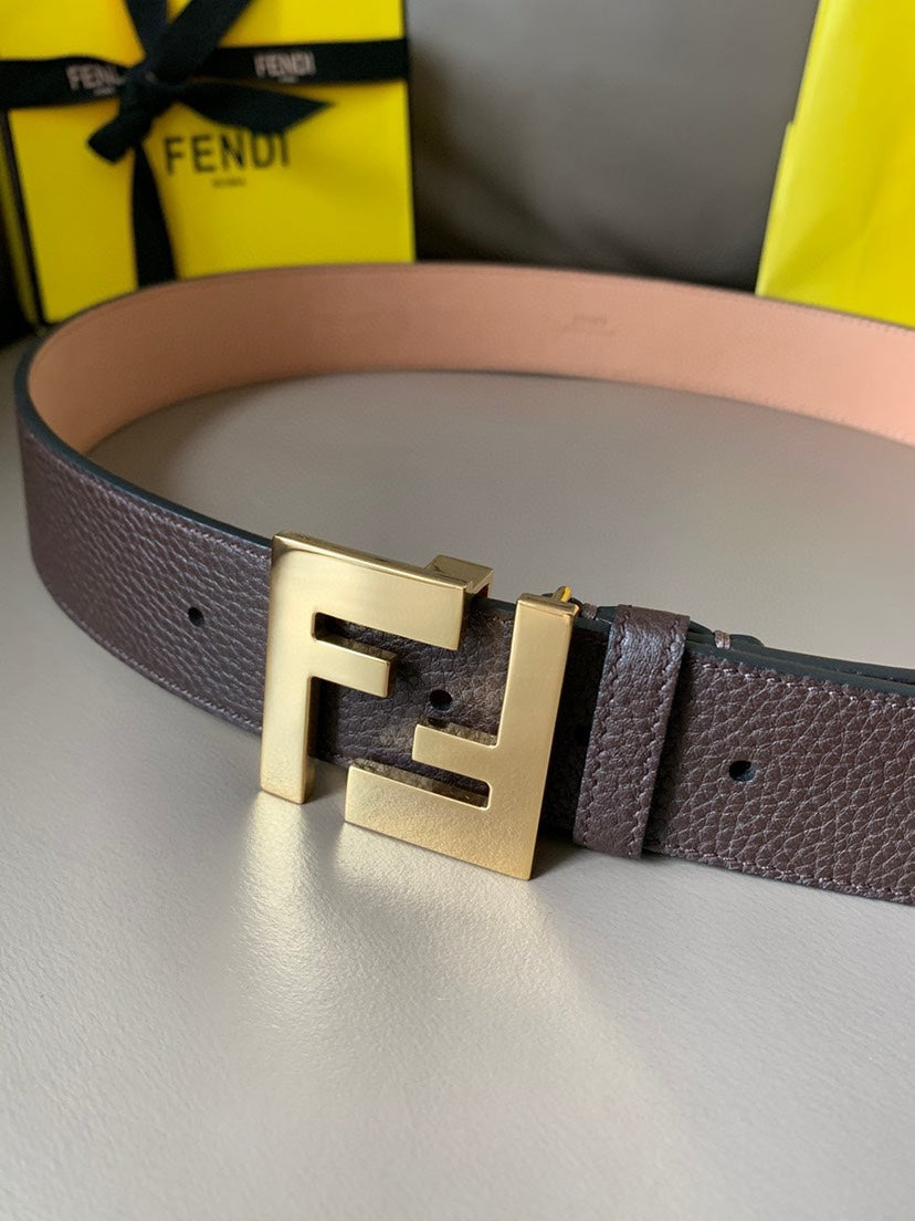 Fendi Men's Leather Belt Buckle Classic Dress Waist Belt for Jeans Trousers Coat Casual Formal