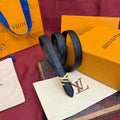 Louis Vuitton-Style Women's Belt — A stylish leather belt featuring a metal buckle, perfect for daily commutes, office wear, and parties; an excellent gift choice for Mother's Day or Valentine's Day.