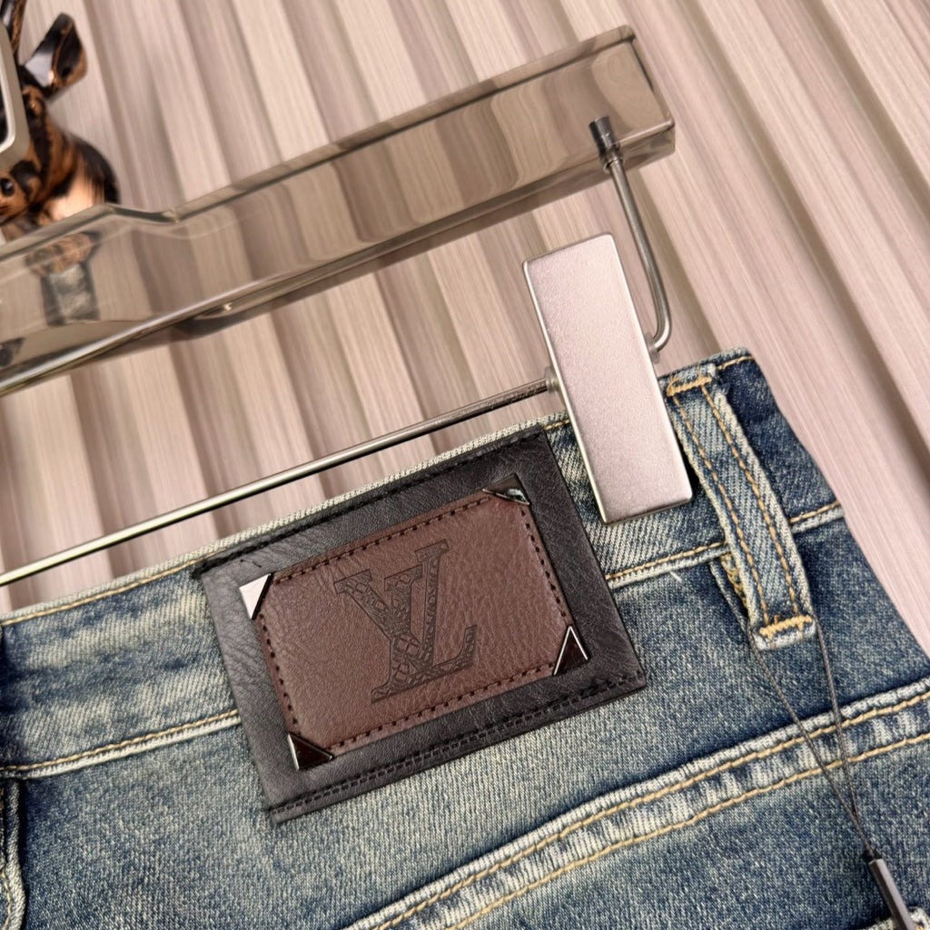 Louis Vuitton Logo-Embroidered Jeans