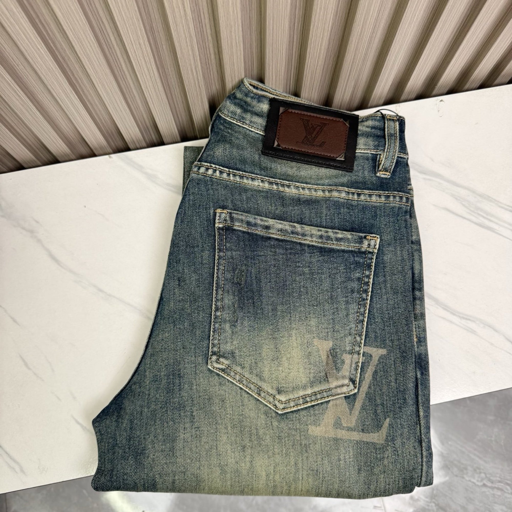 Louis Vuitton Logo-Embroidered Jeans