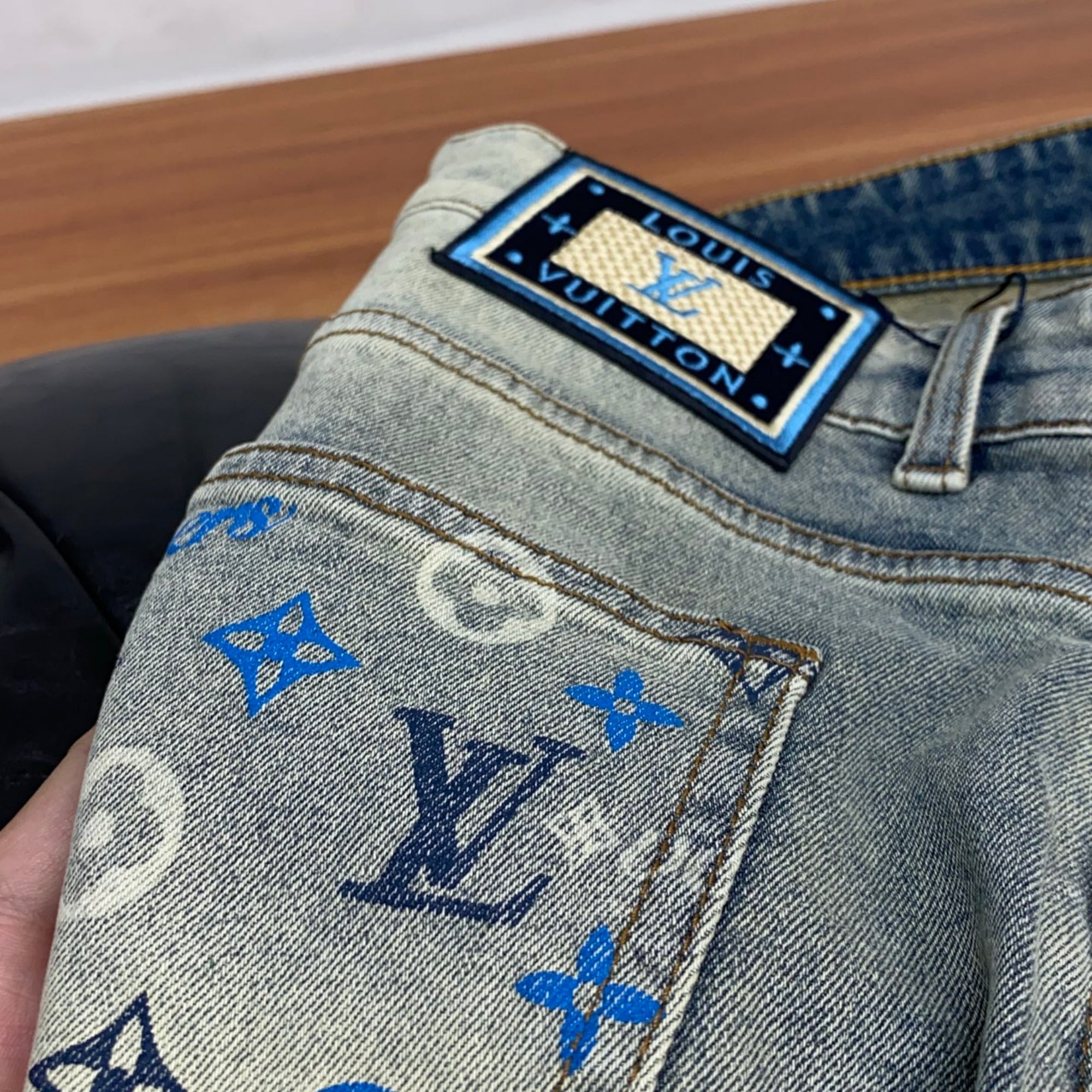 Louis Vuitton Logo-Embroidered Jeans