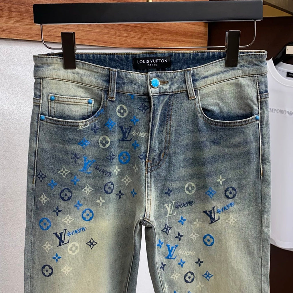 Louis Vuitton Logo-Embroidered Jeans