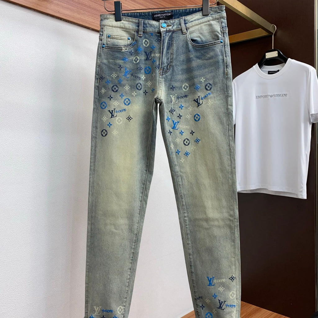 Louis Vuitton Logo-Embroidered Jeans