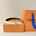 Louis Vuitton-Style Women's Belt — A stylish leather belt featuring a metal buckle, perfect for daily commutes, office wear, and parties; an excellent gift choice for Mother's Day or Valentine's Day.