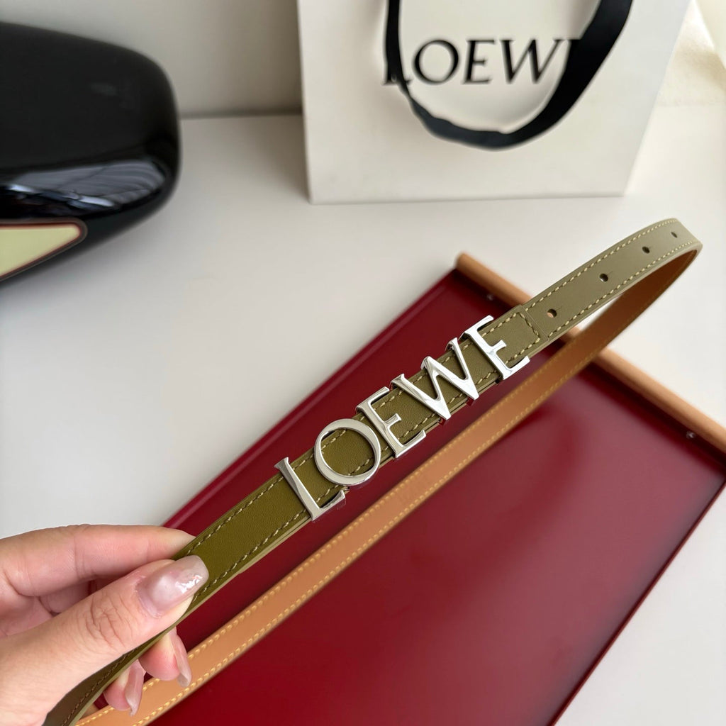 Loewe Women’s Leather Belt Anagram Buckle Classic Dress Waist Belt for Jeans Trousers Coat Casual Formal