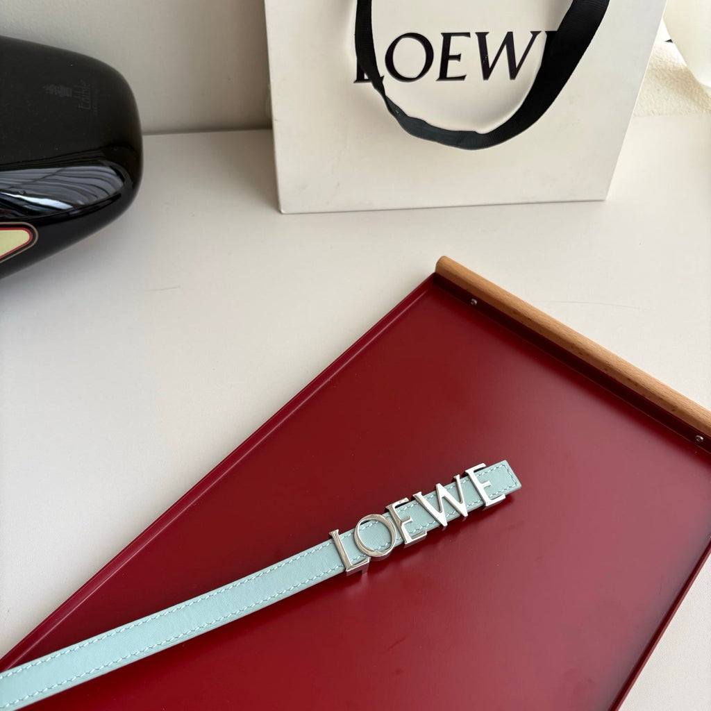 Loewe Women’s Leather Belt Anagram Buckle Classic Dress Waist Belt for Jeans Trousers Coat Casual Formal