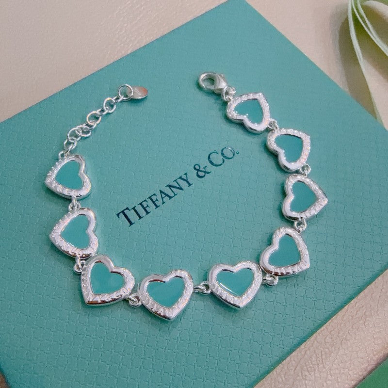 Tiffany Return to Green Heart Tag 18K Gold Bracelet