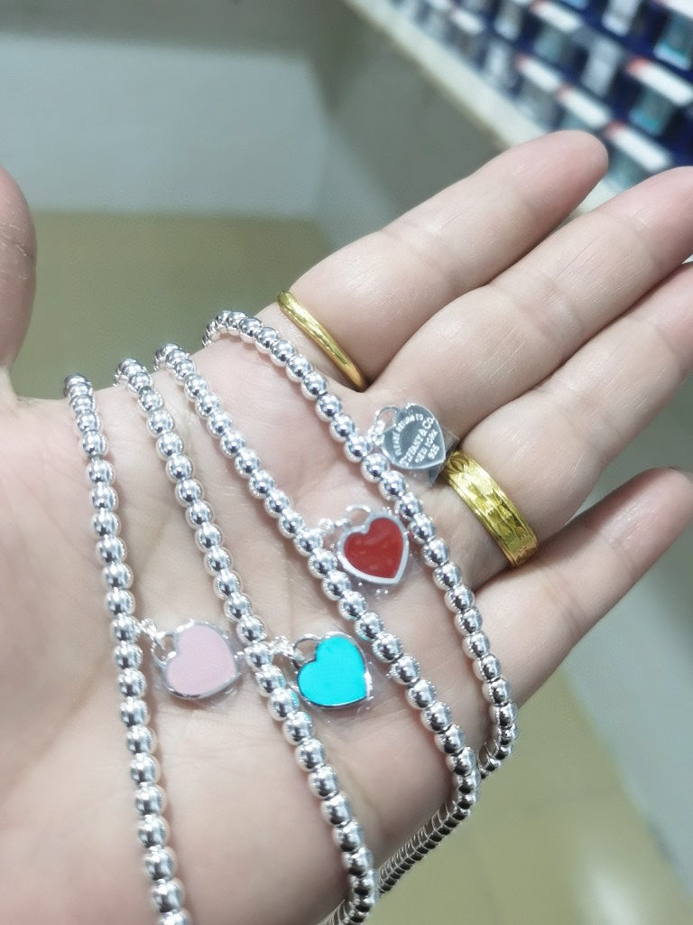 Tiffany Return to Heart Tag Bead 18K Gold Necklace