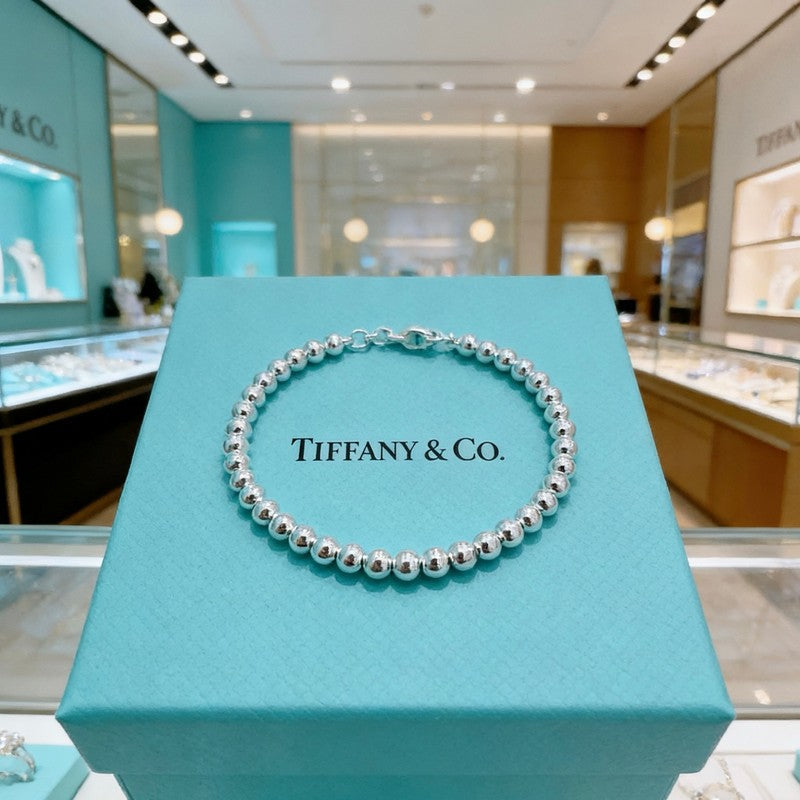 Tiffany Return to Big Blue Heart Tag Bead 18K Gold Bracelet