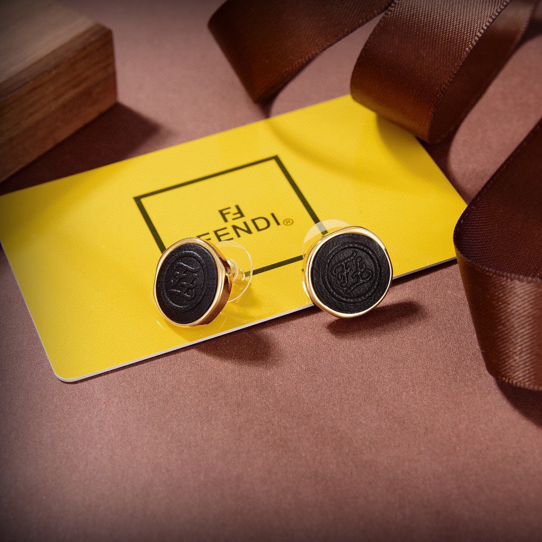 Fendi Vintage Color 18K Gold Earrings
