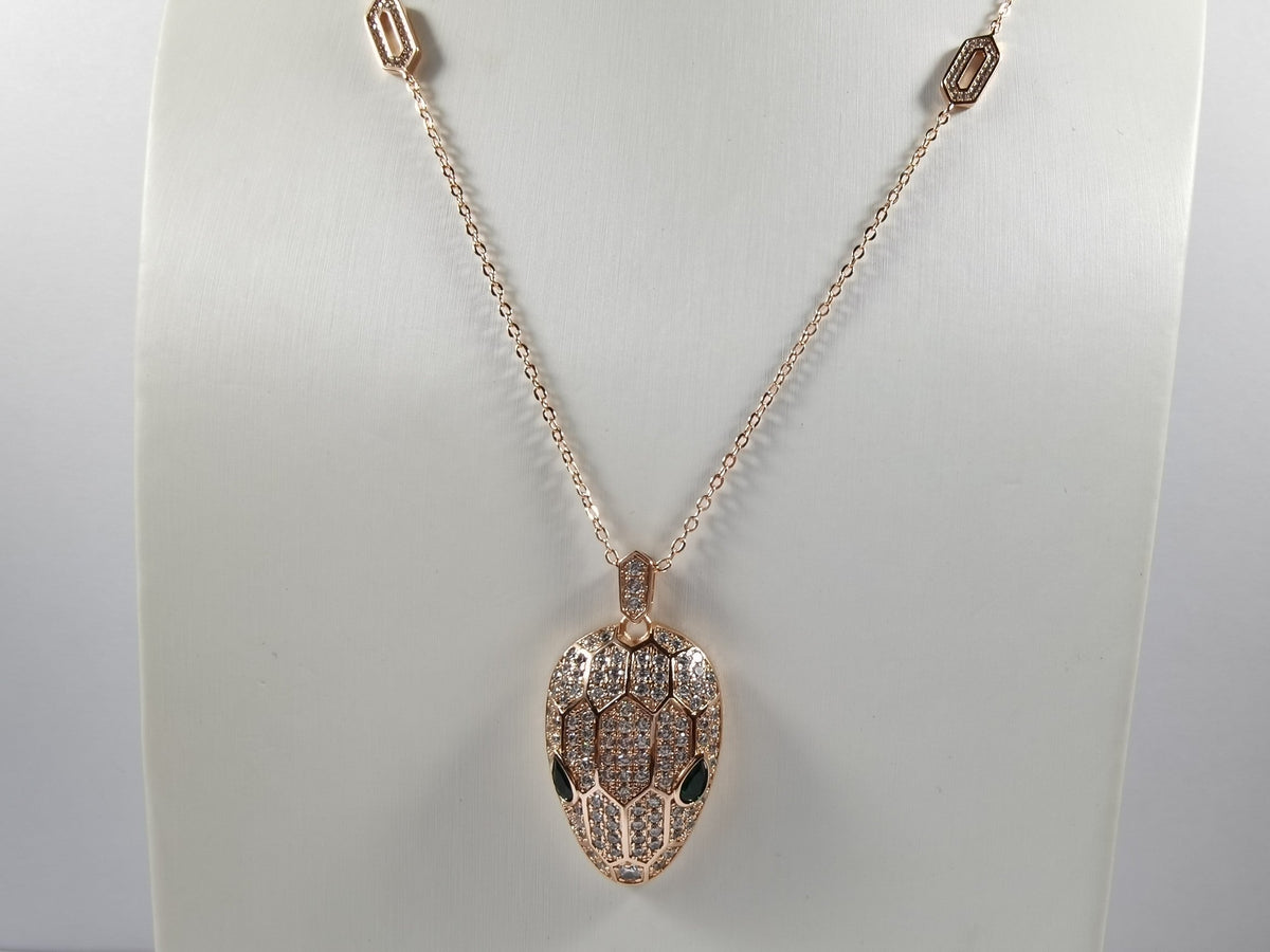 Bvlgari Serpenti Emerald 18K Gold Necklace