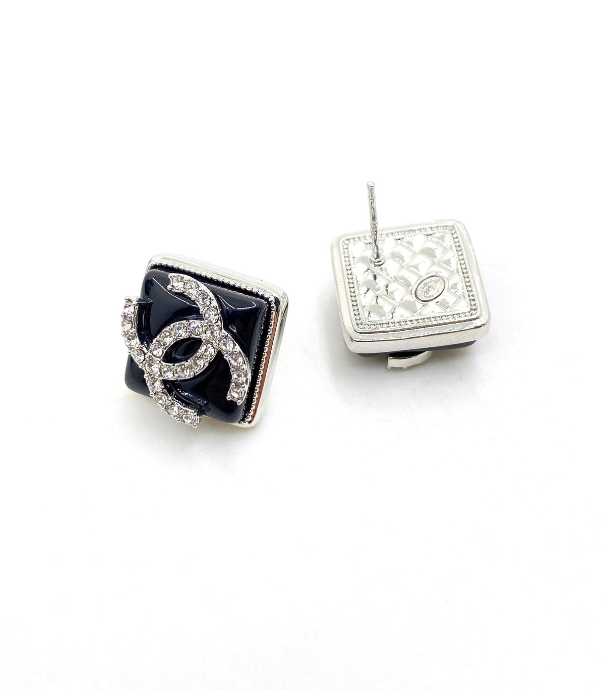 Chanel Square 18K Gold Earrings