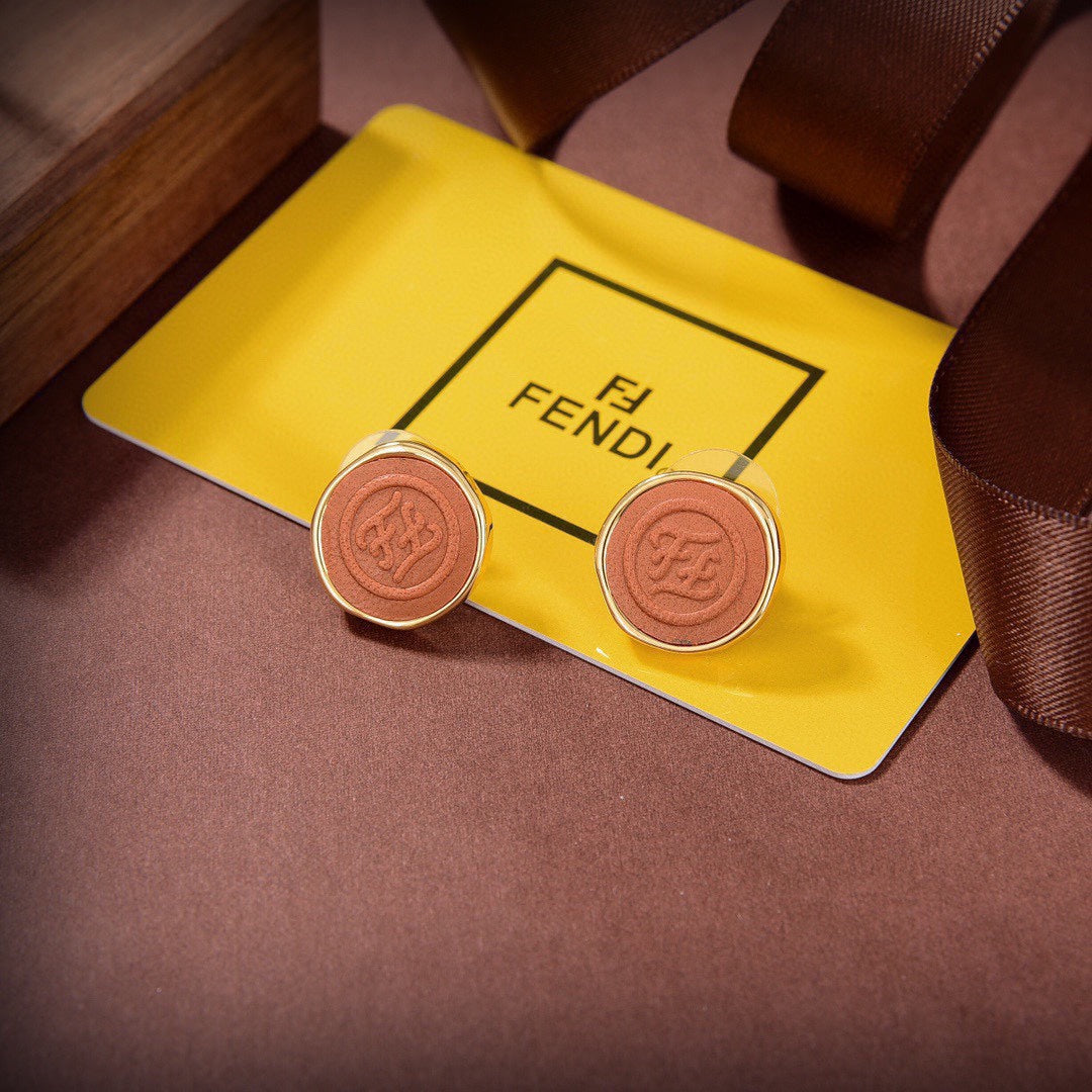 Fendi Vintage Color 18K Gold Earrings