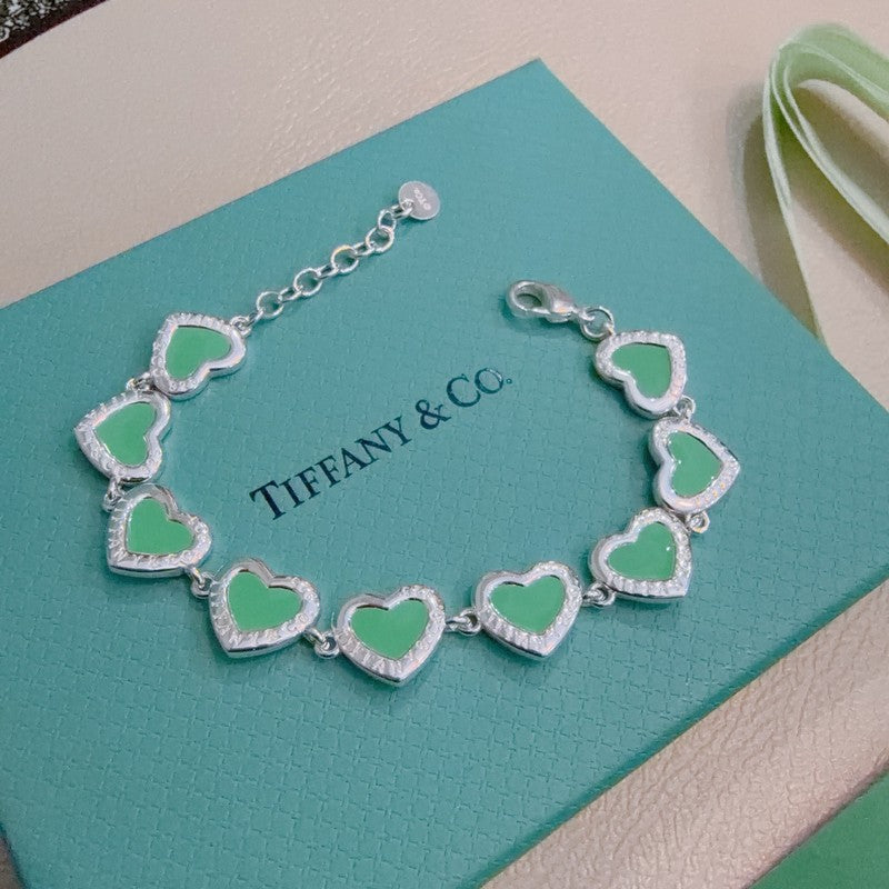 Tiffany Return to Green Heart Tag 18K Gold Bracelet